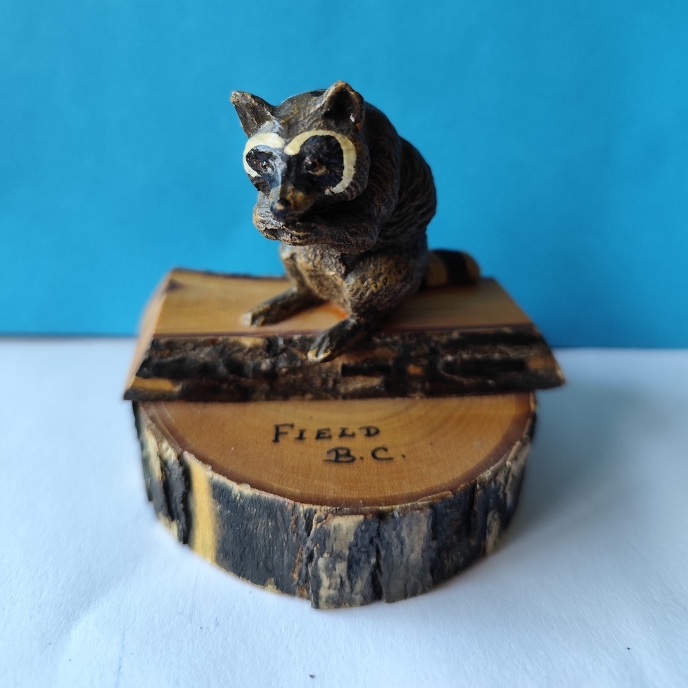 Raccoon Figure Hand Carved